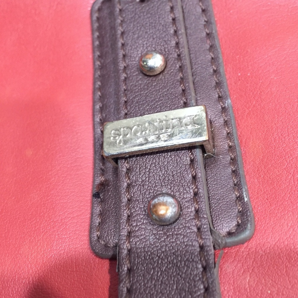 Spartina 449 coral leather and linen shoulder bag - Picture 7 of 11